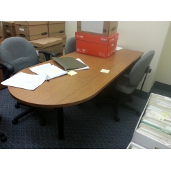 72 in. Med Oak Bullet Shaped Meeting Table